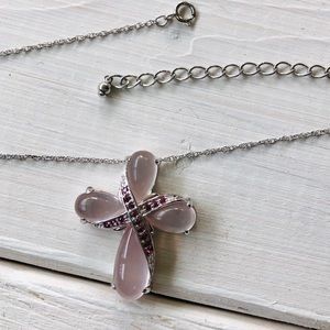 New Victoria Wieck Pink Gemstone Cross